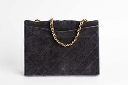 Chanel Vintage Suede Gold Hardware