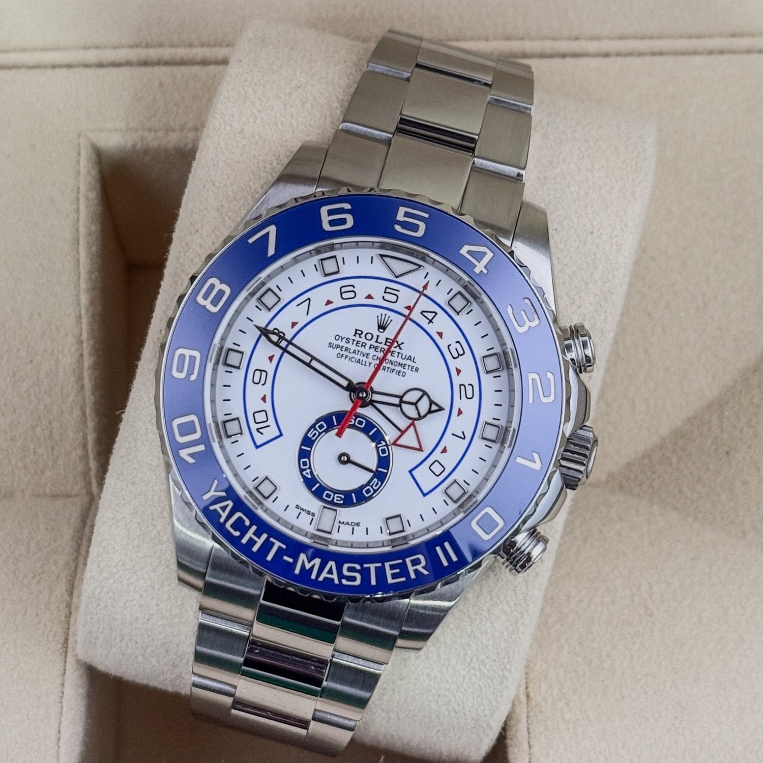 Rolex Yacht-Master II Stainless Steel White Dial Blue Ceramic 116680 44M