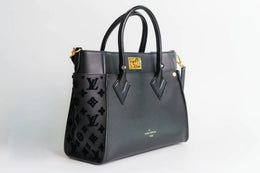 Louis Vuitton On My Side MM Black Monogram & Gold Hardware Tote
