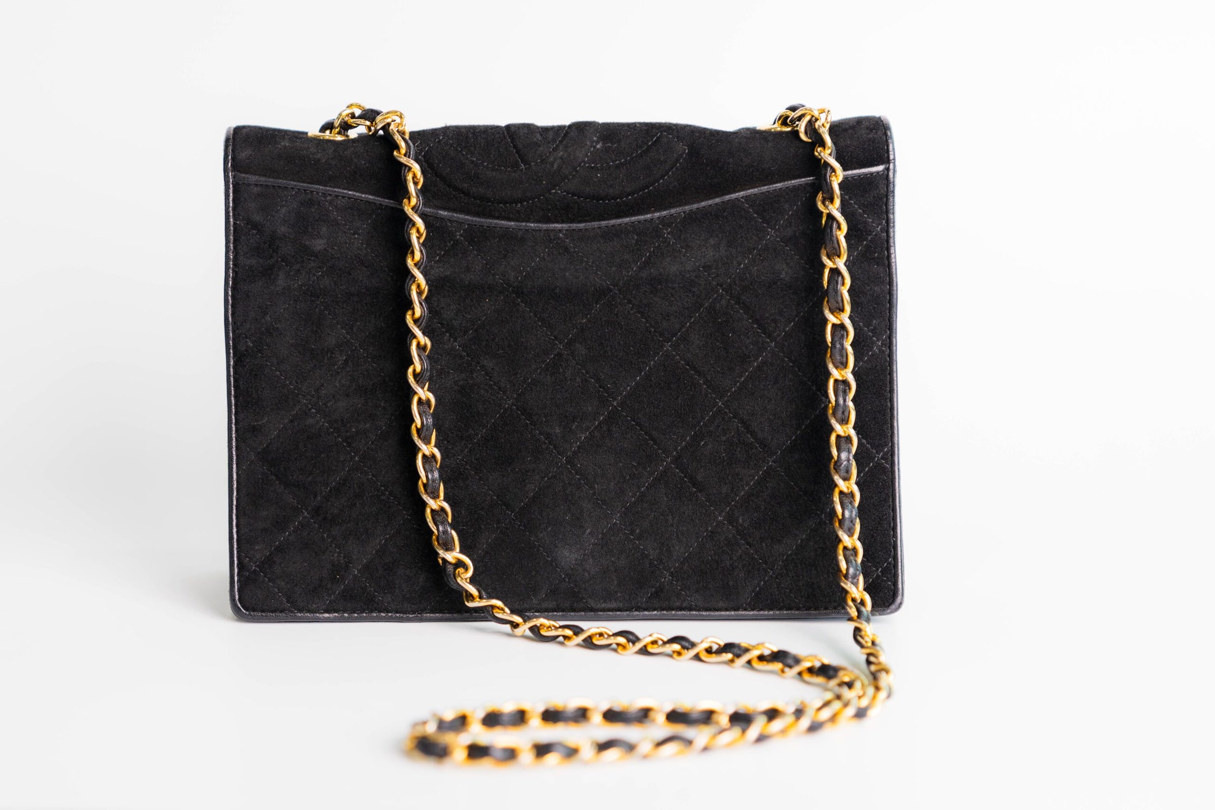Chanel Vintage Suede Gold Hardware