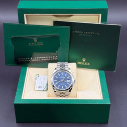 Rolex Datejust 41 Blue Dial Smooth Bezel Jubilee Steel 126300