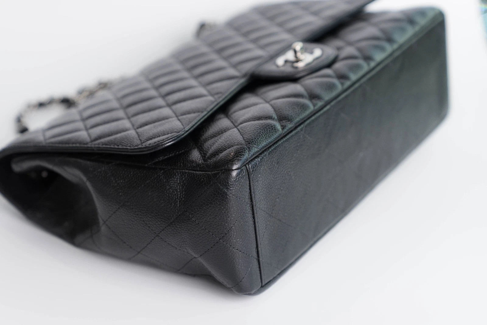 Chanel Jumbo Single Flap Caviar With Silver Hardware