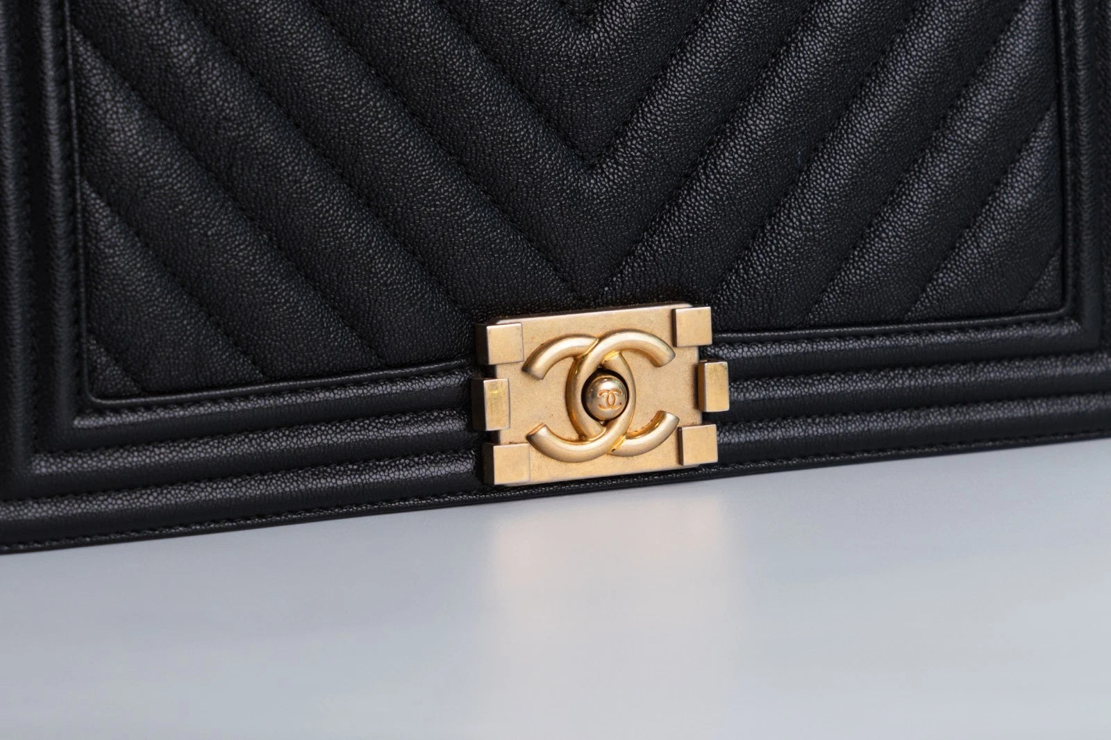 Chanel Boy Black Caviar Gold Hardware Medium