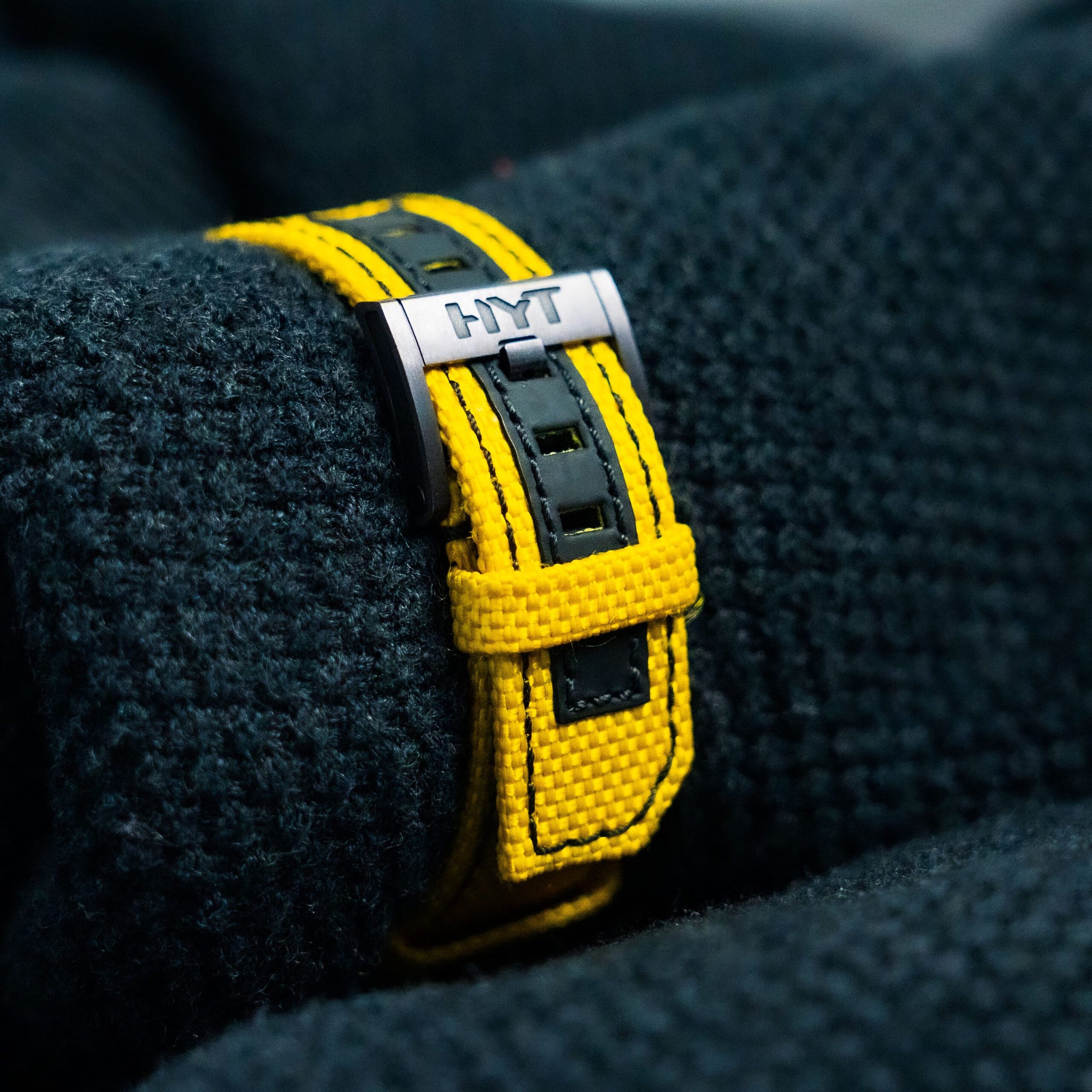 HYT H1 Colorblock Yellow – 48.8mm Titanium Gun Metal PVD – Ref. 148-TT-80-NF-FY – Limited to 10 Pieces