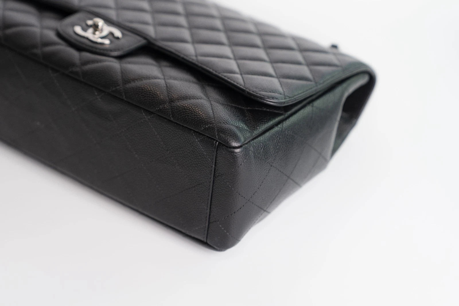 Chanel Jumbo Single Flap Caviar With Silver Hardware