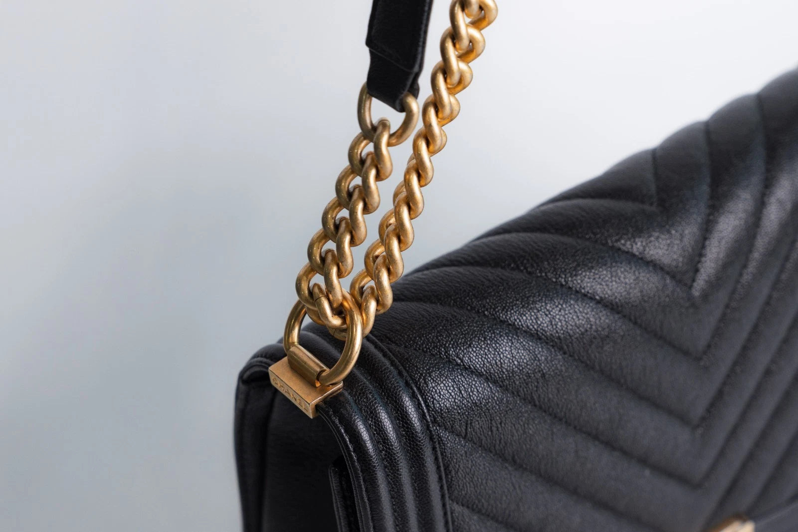 Chanel Boy Black Caviar Gold Hardware Medium