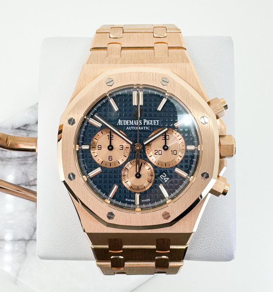 Audemars Piguet Royal Oak Chronograph 41mm 18K Rose Gold Blue Dial 26331OR