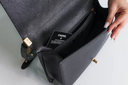 Chanel Boy Black Caviar Gold Hardware Medium