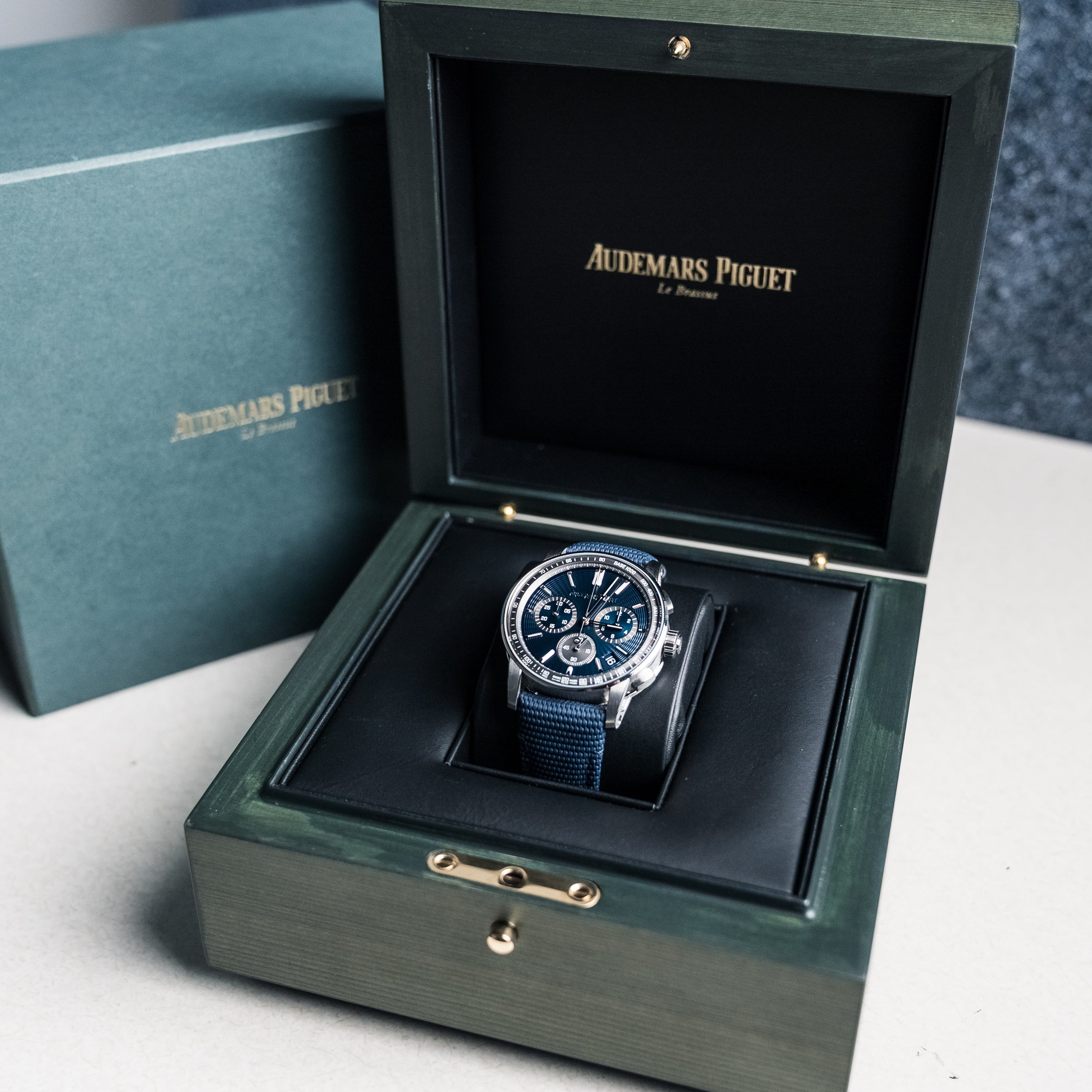 2023 Audemars Piguet Code 11.59 Chronograph 26393ST.OO.A348KB.01 41mm Blue Dial