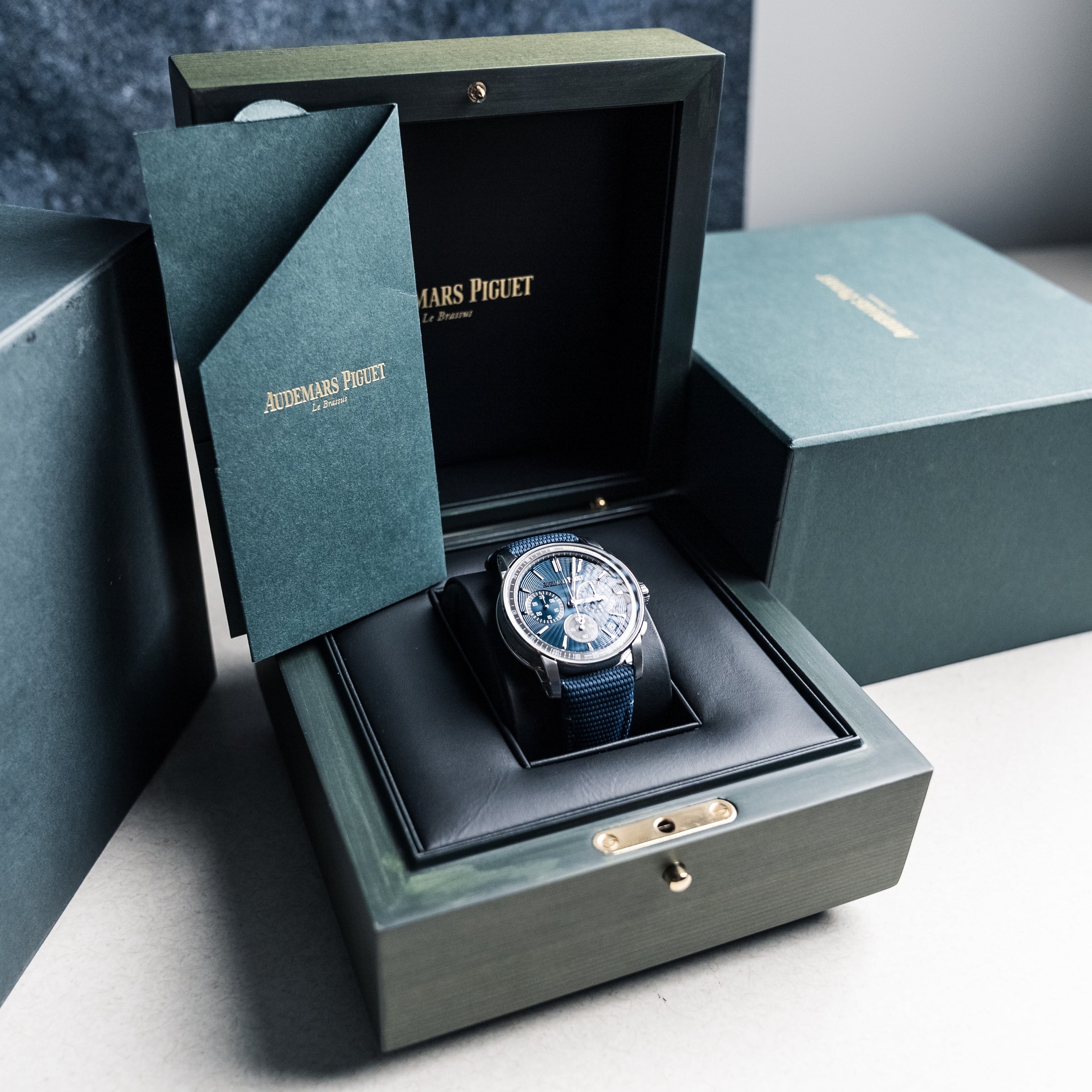 2023 Audemars Piguet Code 11.59 Chronograph 26393ST.OO.A348KB.01 41mm Blue Dial