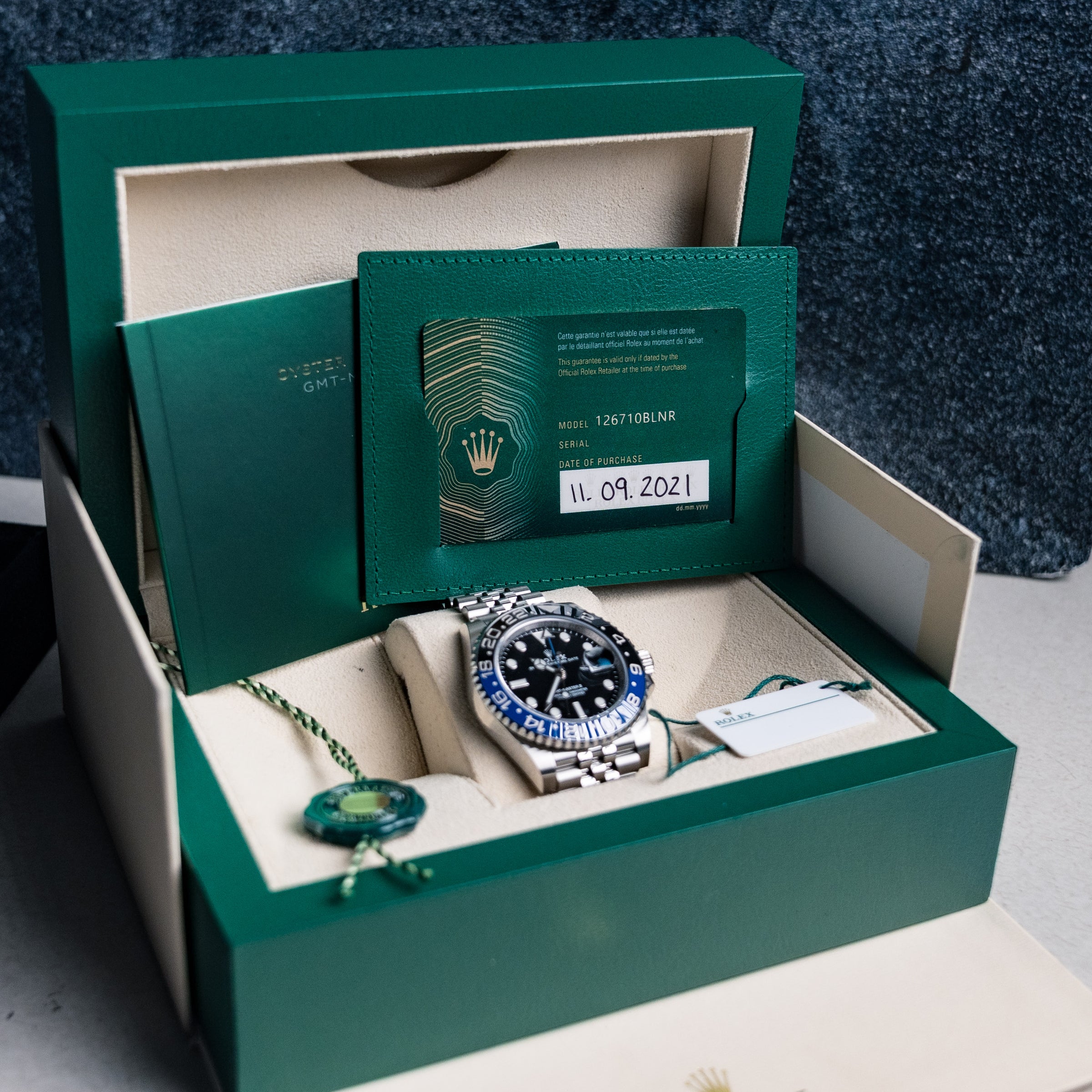 Rolex GMT-Master II 126710BLNR "Batgirl" 40mm Steel Jubilee Blue Black Bezel 2021 Unworn Mint Box & Papers