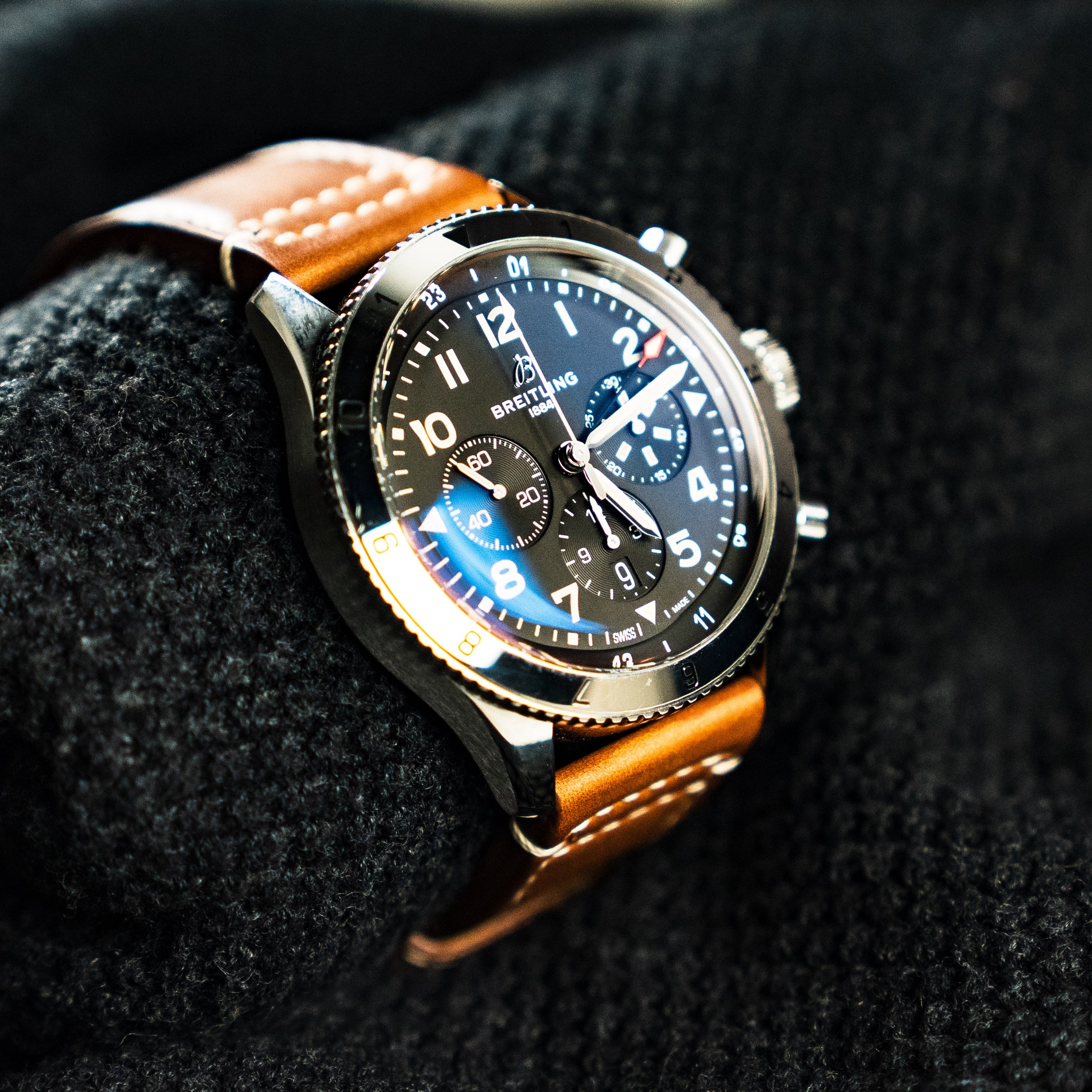 BREITLING SUPER AVI CHRONOGRAPH GMT – 46MM BLACK DIAL – REF. AB0445