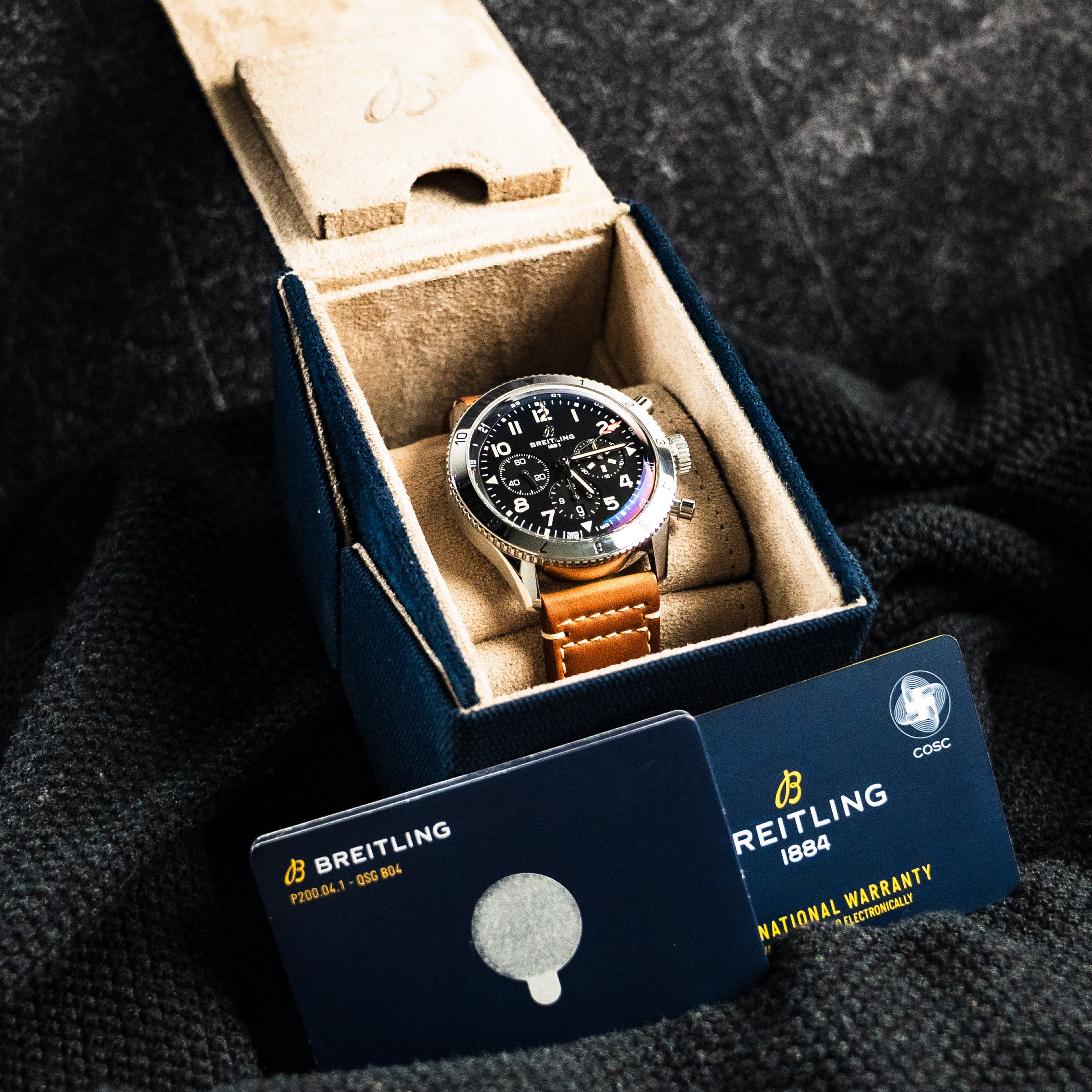 BREITLING SUPER AVI CHRONOGRAPH GMT – 46MM BLACK DIAL – REF. AB0445