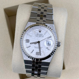 Rolex Land-Dweller White Honeycomb Fluted Jubilee Steel 36mm 127234