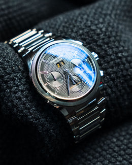 Parmigiani Fleurier Tondagraph GT Guilloche Black Dial Steel 42mm PFC906