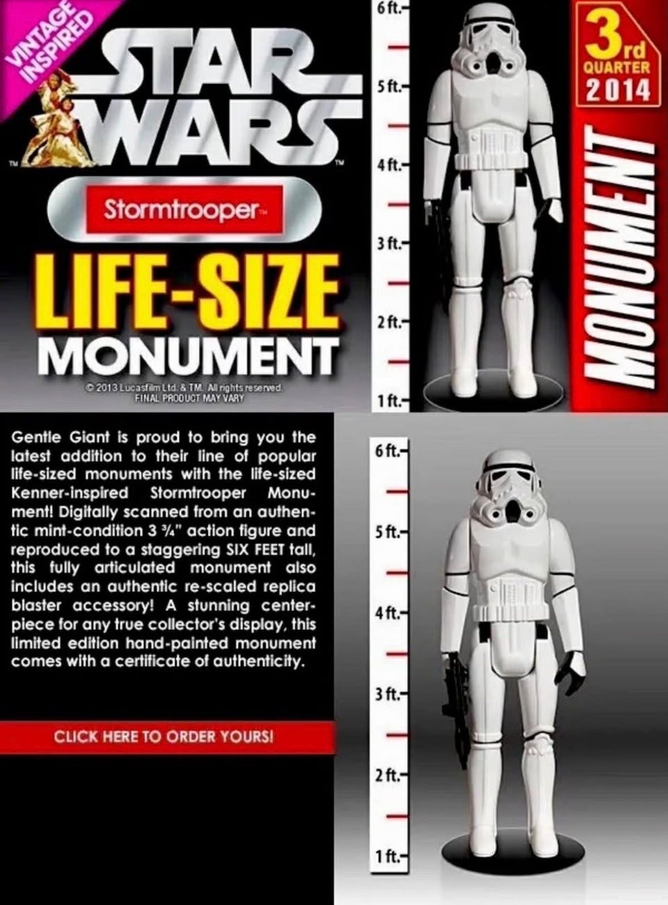 Gentle Giant Star Wars Storm Trooper Life Size Statue 6` Tall 2013 1 of 50