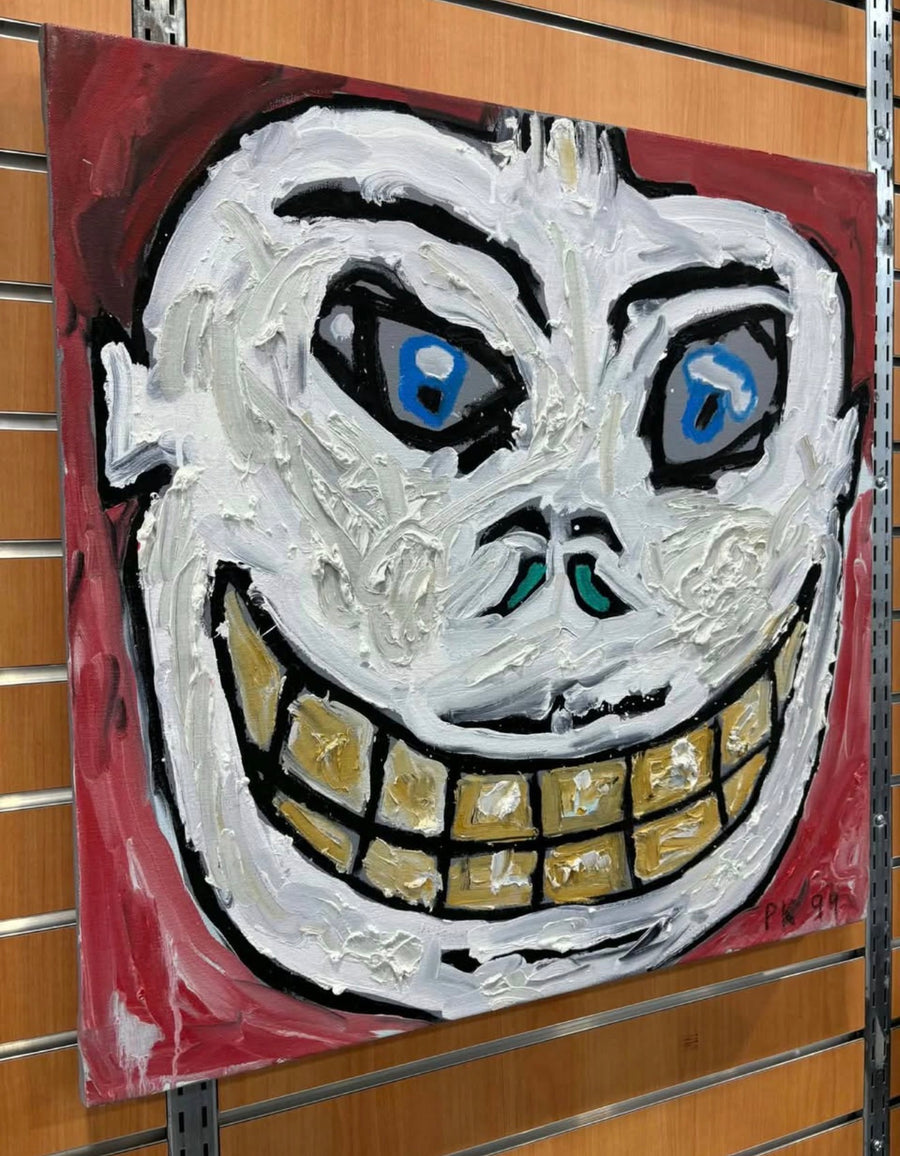 Paul Kostabi: Show Me Da Money (1999) Original Painting