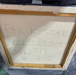 Paul Kostabi: Show Me Da Money (1999) Original Painting