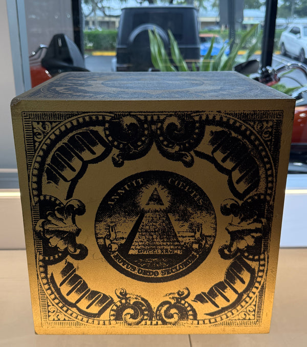 Mister E. #1 Gold $100 Bill Money Cube