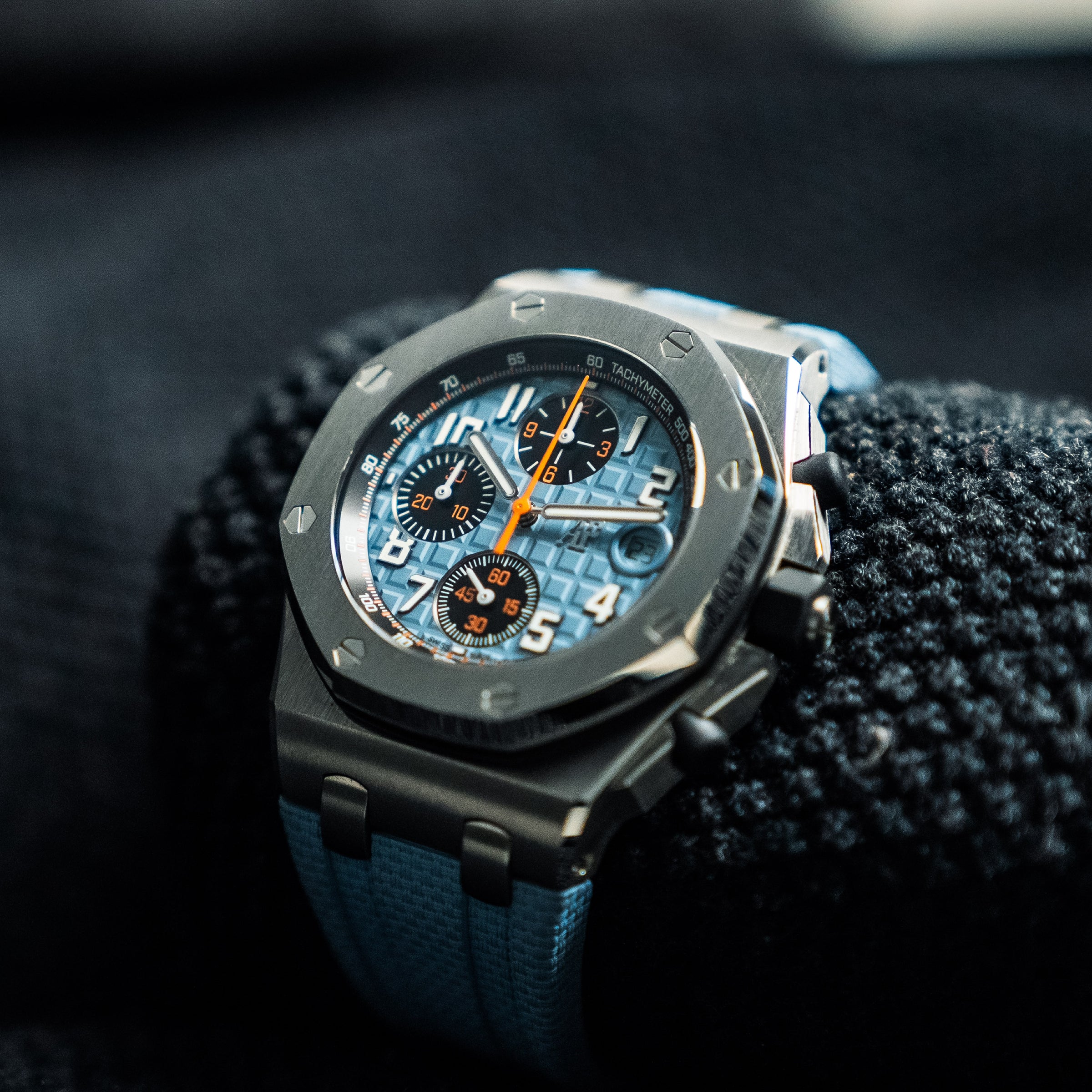 AUDEMARS PIGUET ROYAL OAK OFFSHORE 42MM BLUE MÉGA TAPISSERIE – REF. 26238ST.OO.A340CA.01