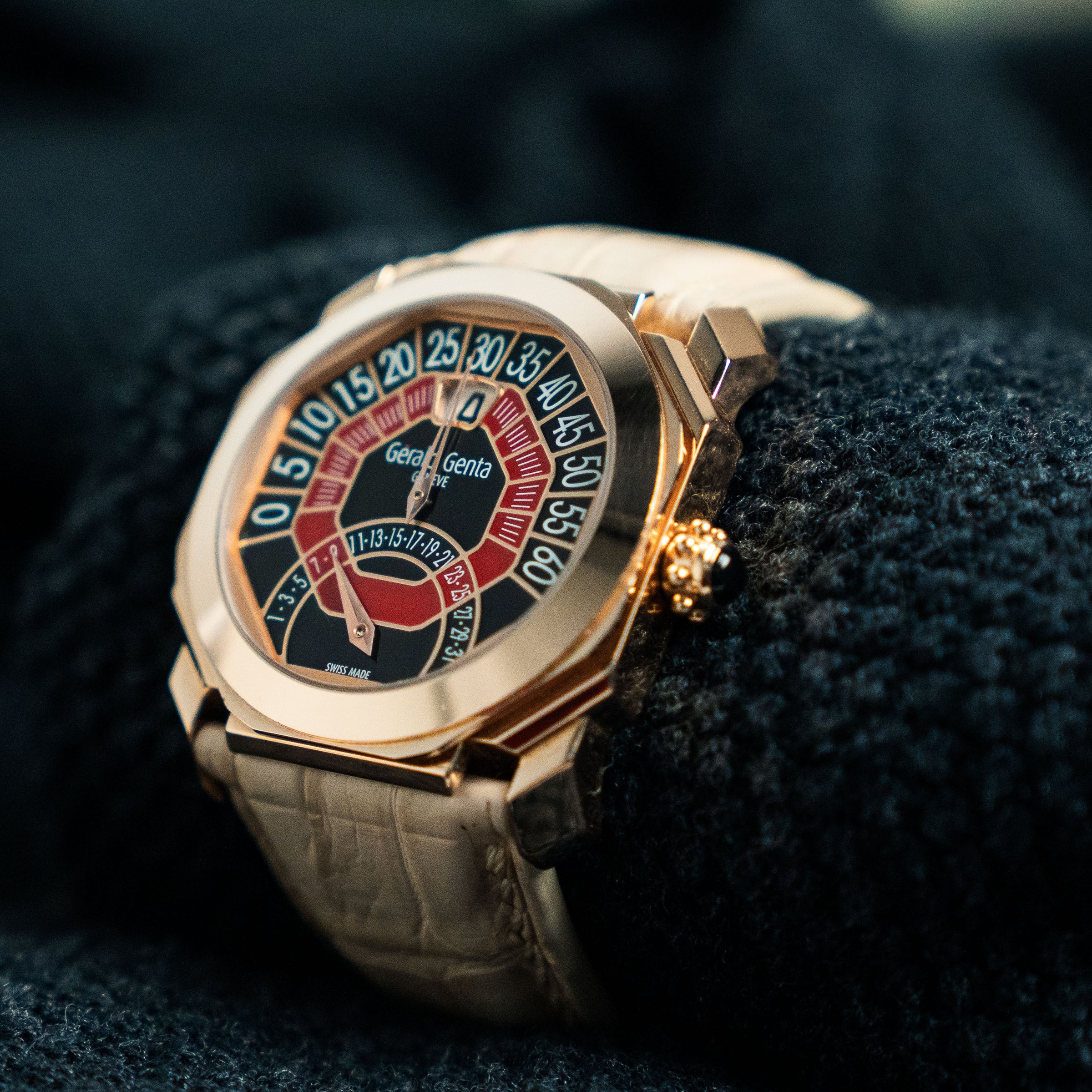 GERALD GENTA OCTO BI-RETRO – 44MM PINK GOLD BLACK & RED – REF. OBR.Y.50