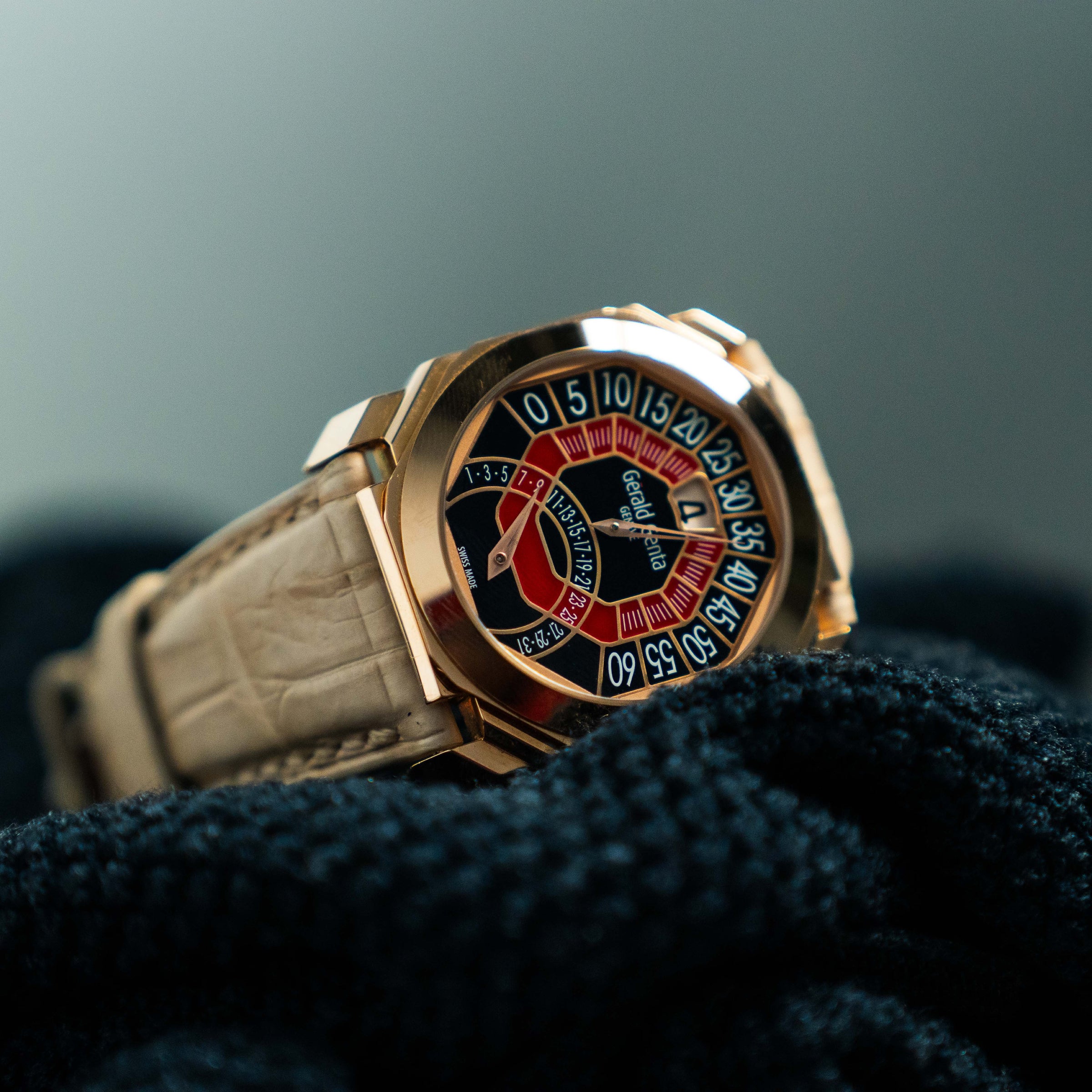 GERALD GENTA OCTO BI-RETRO – 44MM PINK GOLD BLACK & RED – REF. OBR.Y.50