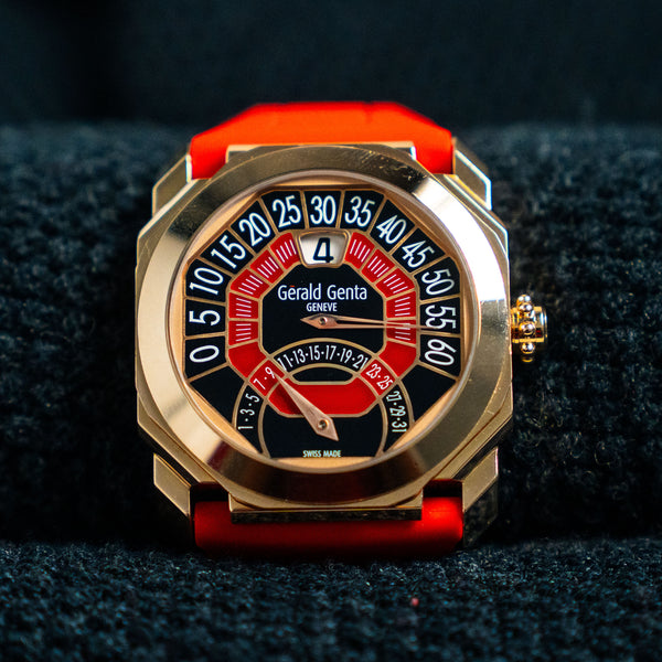 GERALD GENTA OCTO BI-RETRO – 44MM PINK GOLD BLACK & RED – REF. OBR.Y.50