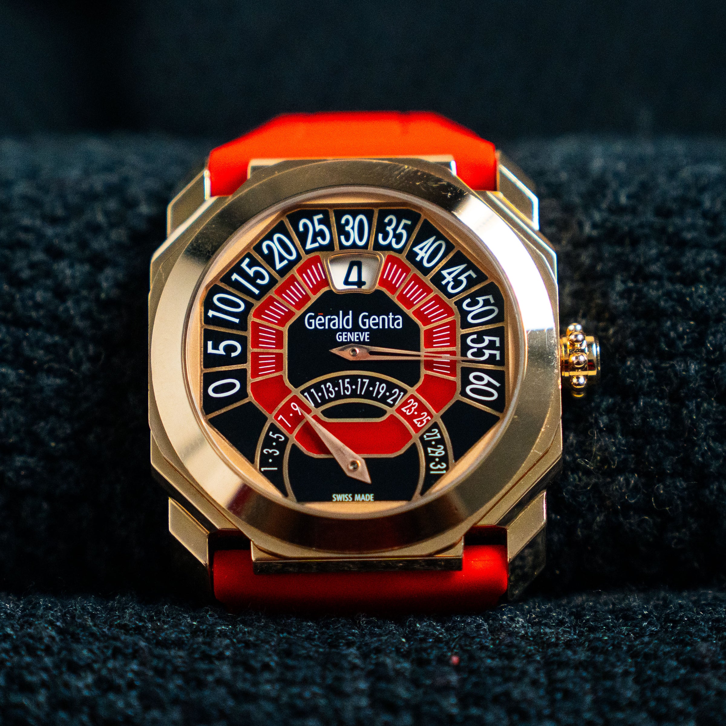 GERALD GENTA OCTO BI-RETRO – 44MM PINK GOLD BLACK & RED – REF. OBR.Y.50
