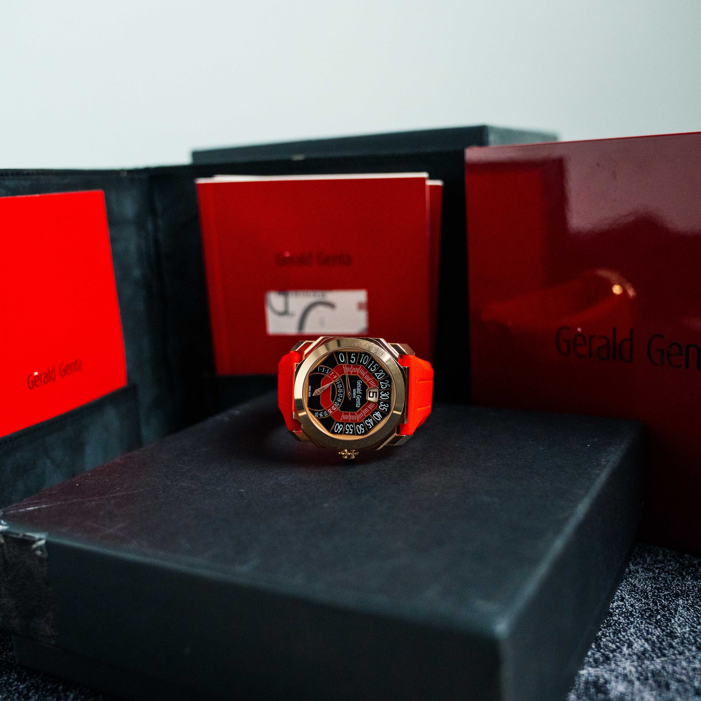 GERALD GENTA OCTO BI-RETRO – 44MM PINK GOLD BLACK & RED – REF. OBR.Y.50
