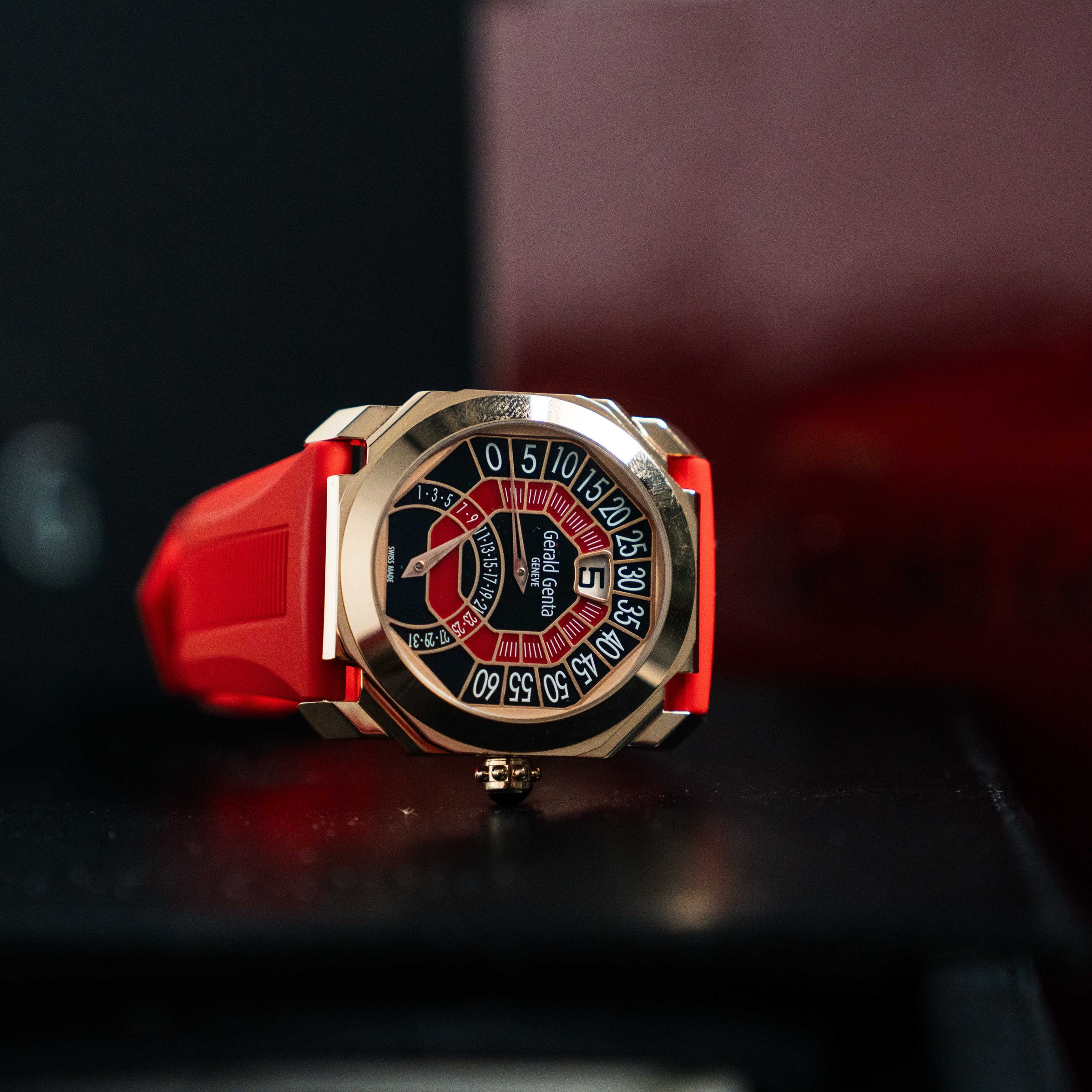GERALD GENTA OCTO BI-RETRO – 44MM PINK GOLD BLACK & RED – REF. OBR.Y.50