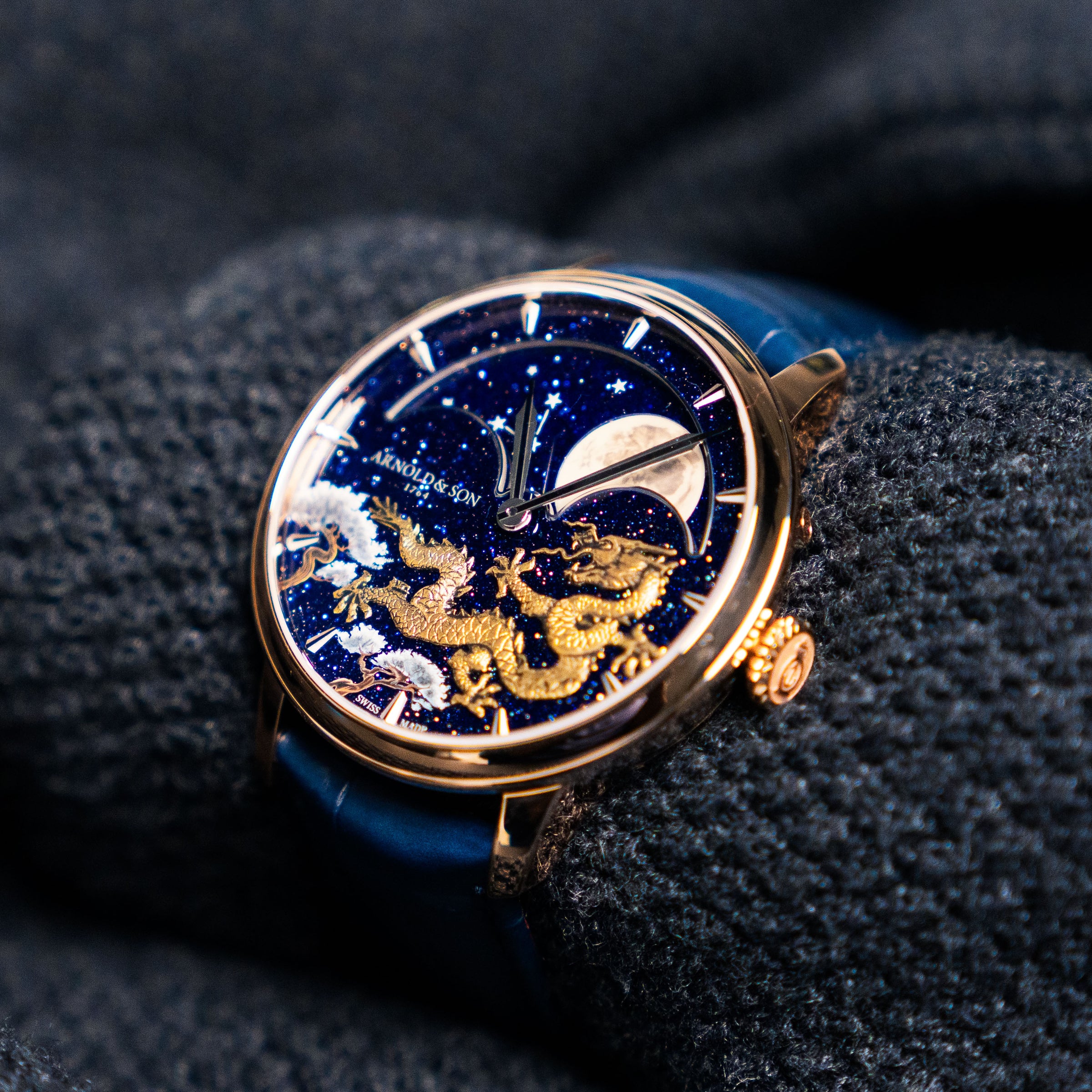 RARE ARNOLD & SON PERPETUAL MOON YEAR OF THE DRAGON LIMITED TO 8 PIECES
