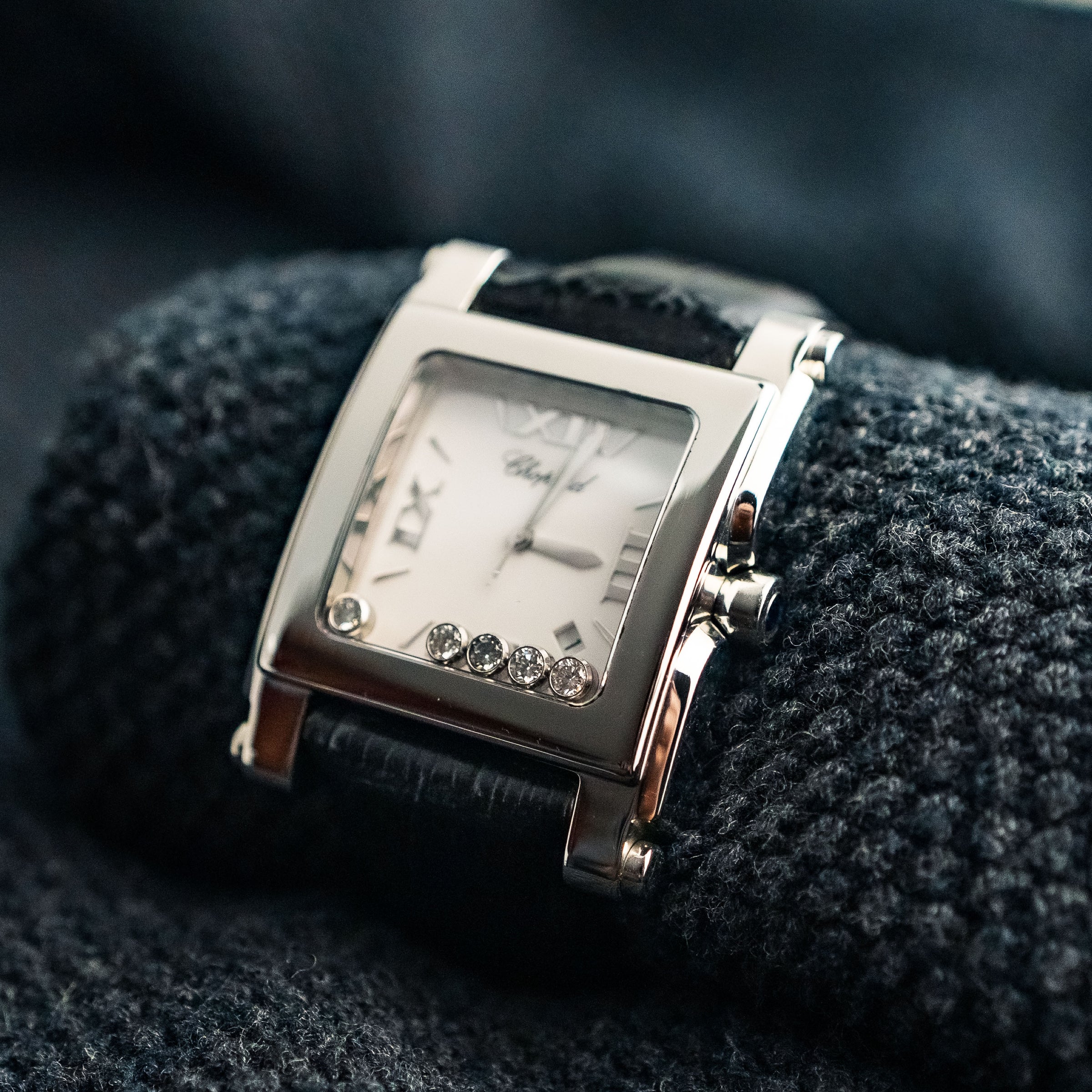 CHOPARD HAPPY SPORT 35MM WHITE DIAL QUARTZ 5 MOBILES DIAMONDS