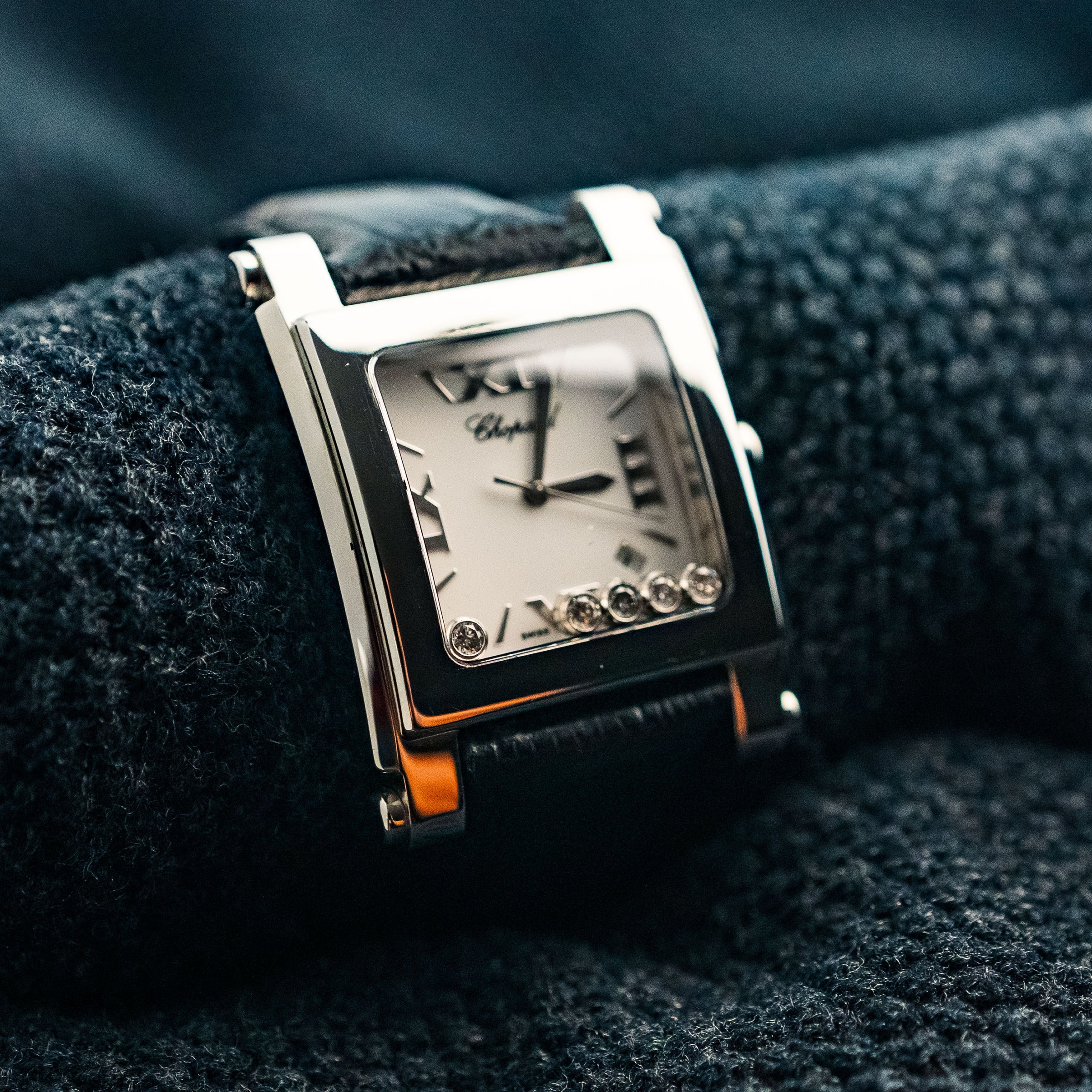 CHOPARD HAPPY SPORT 35MM WHITE DIAL QUARTZ 5 MOBILES DIAMONDS