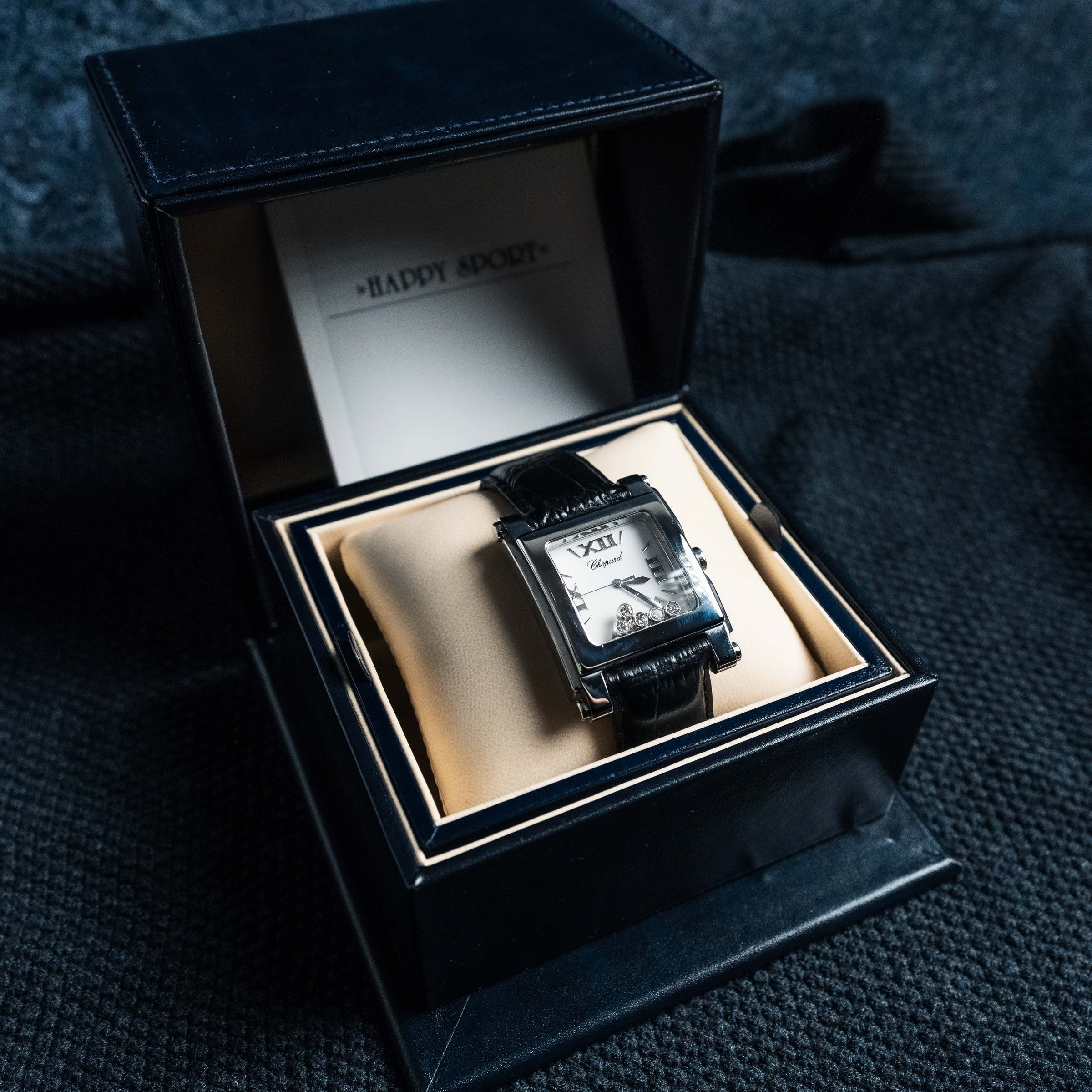 CHOPARD HAPPY SPORT 35MM WHITE DIAL QUARTZ 5 MOBILES DIAMONDS