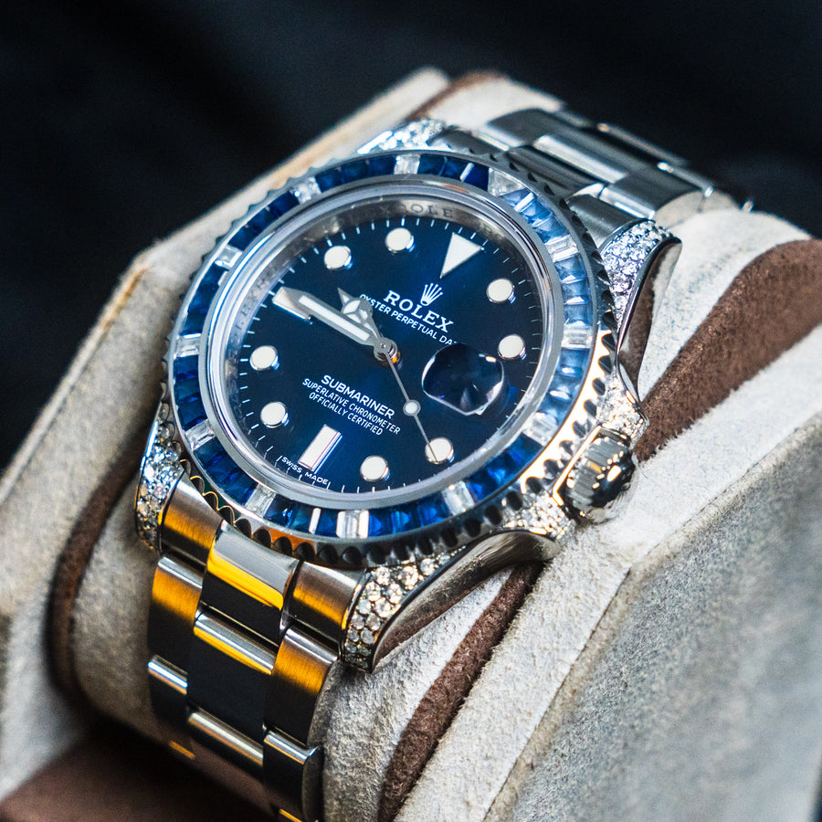 Bule Dial Diamond Rolex Sub