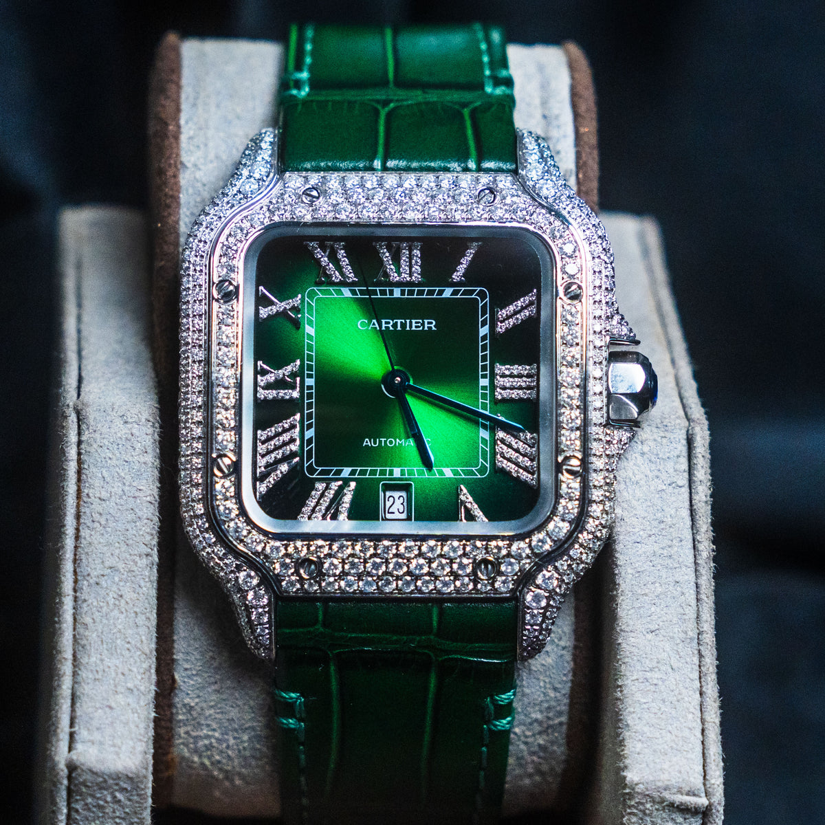 Green Dial Diamond Cartier