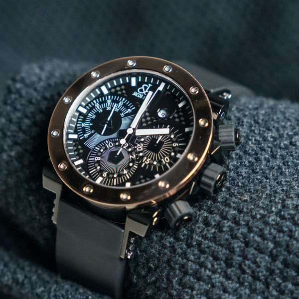Jacob & Co. Epic II Chronograph – 46.4mm Rose Gold & Black – Ref. E2-PRGBCB