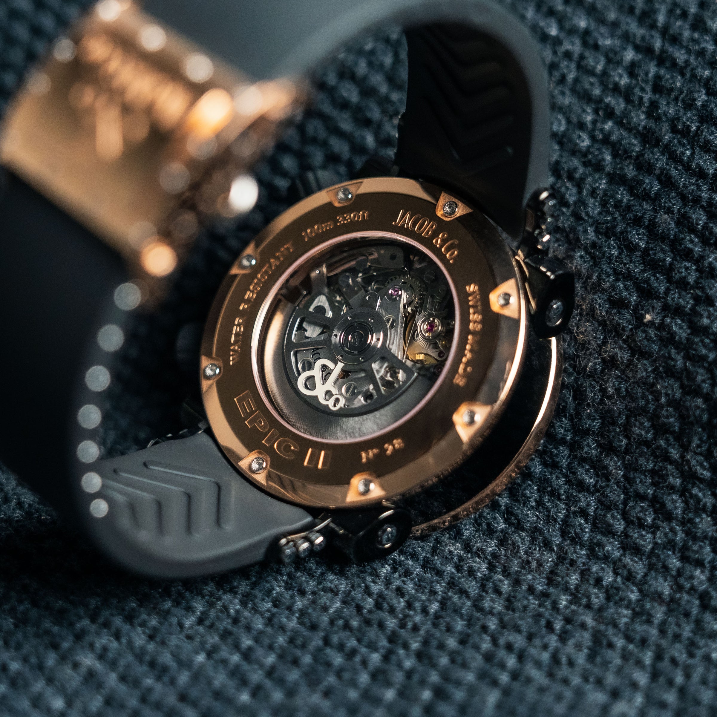 Jacob & Co. Epic II Chronograph – 46.4mm Rose Gold & Black – Ref. E2-PRGBCB