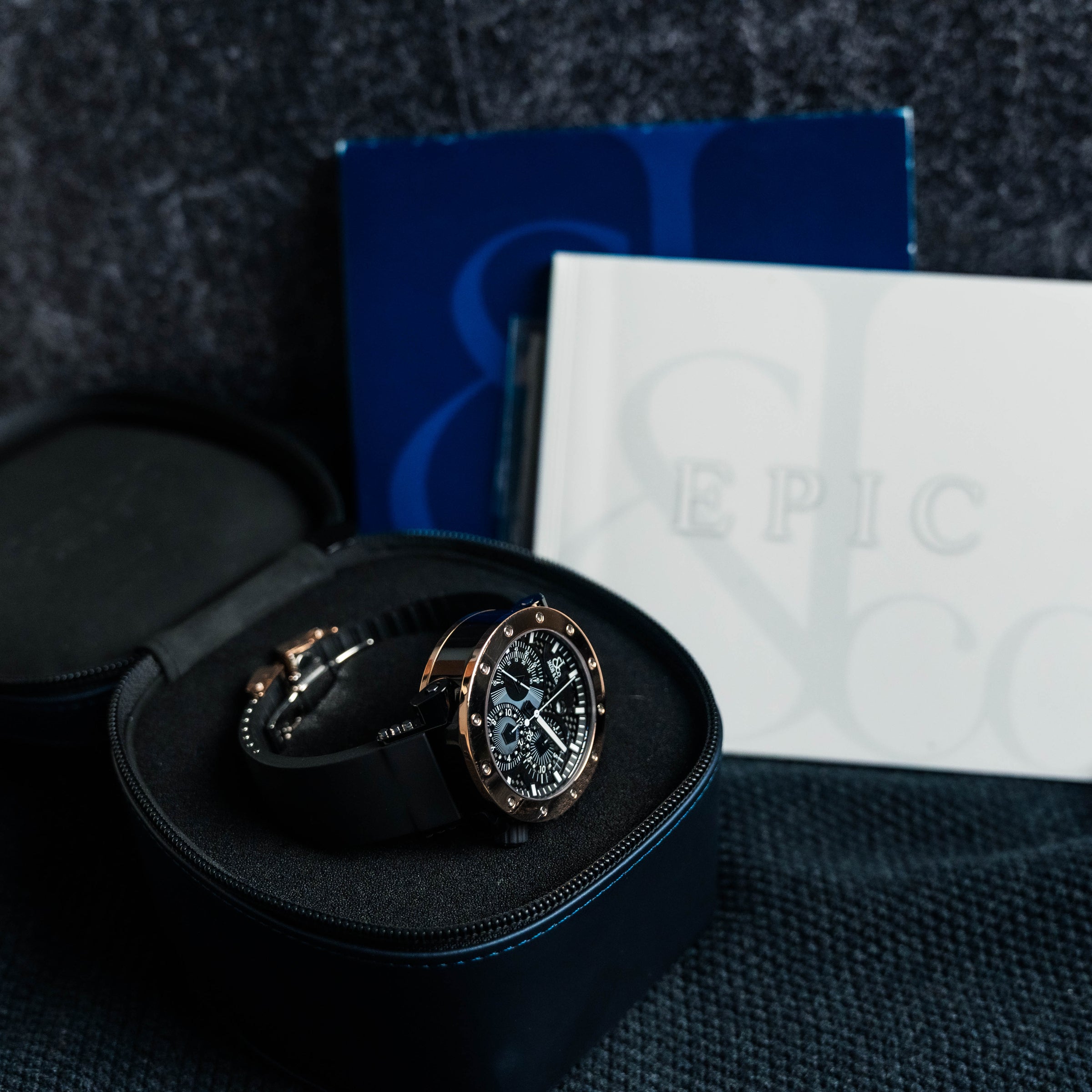 Jacob & Co. Epic II Chronograph – 46.4mm Rose Gold & Black – Ref. E2-PRGBCB