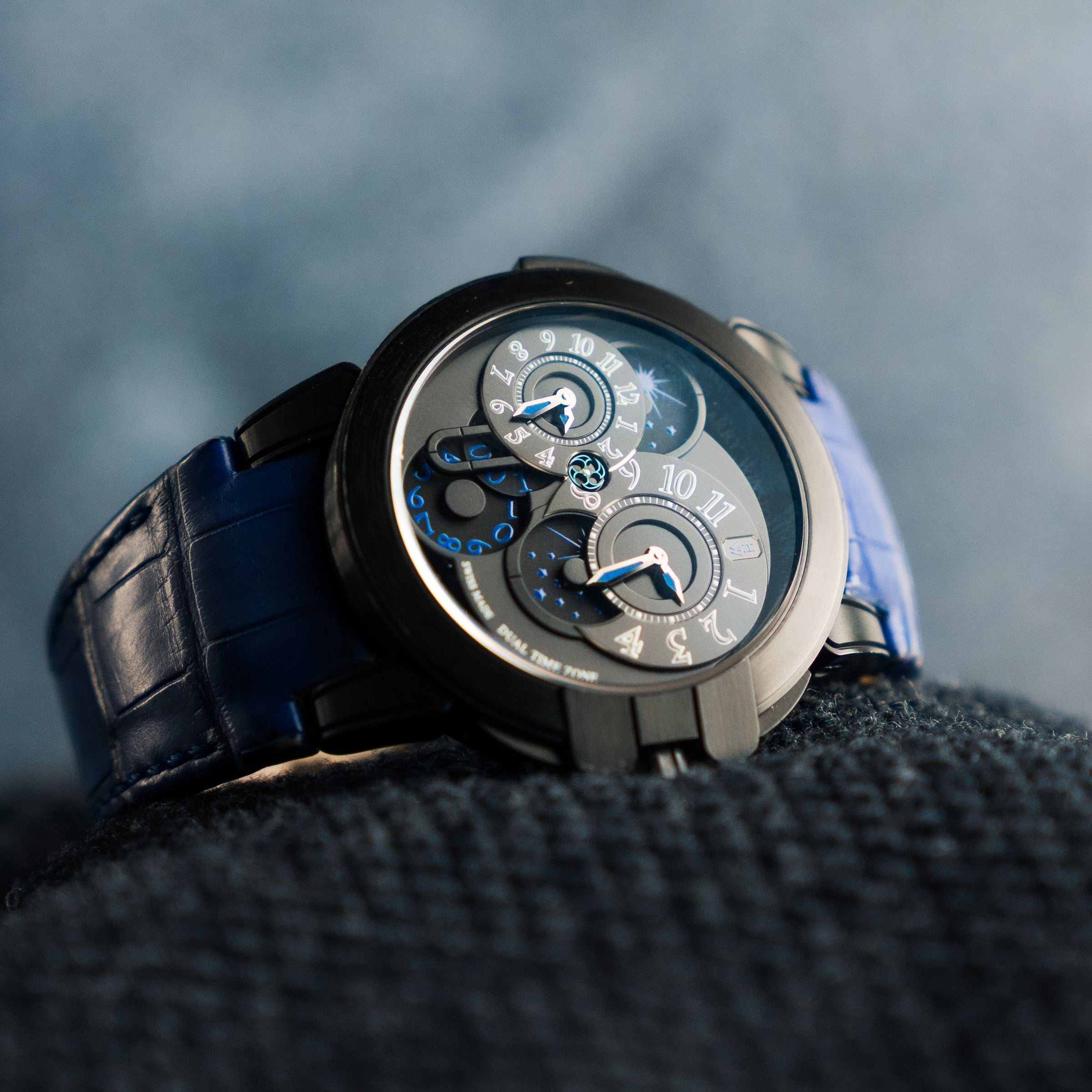 HARRY WINSTON, REF. 400-MATZ44ZK, OCEAN DUAL-TIME ZONE, A LIMITED EDITION STEEL PVD DUAL-TIME