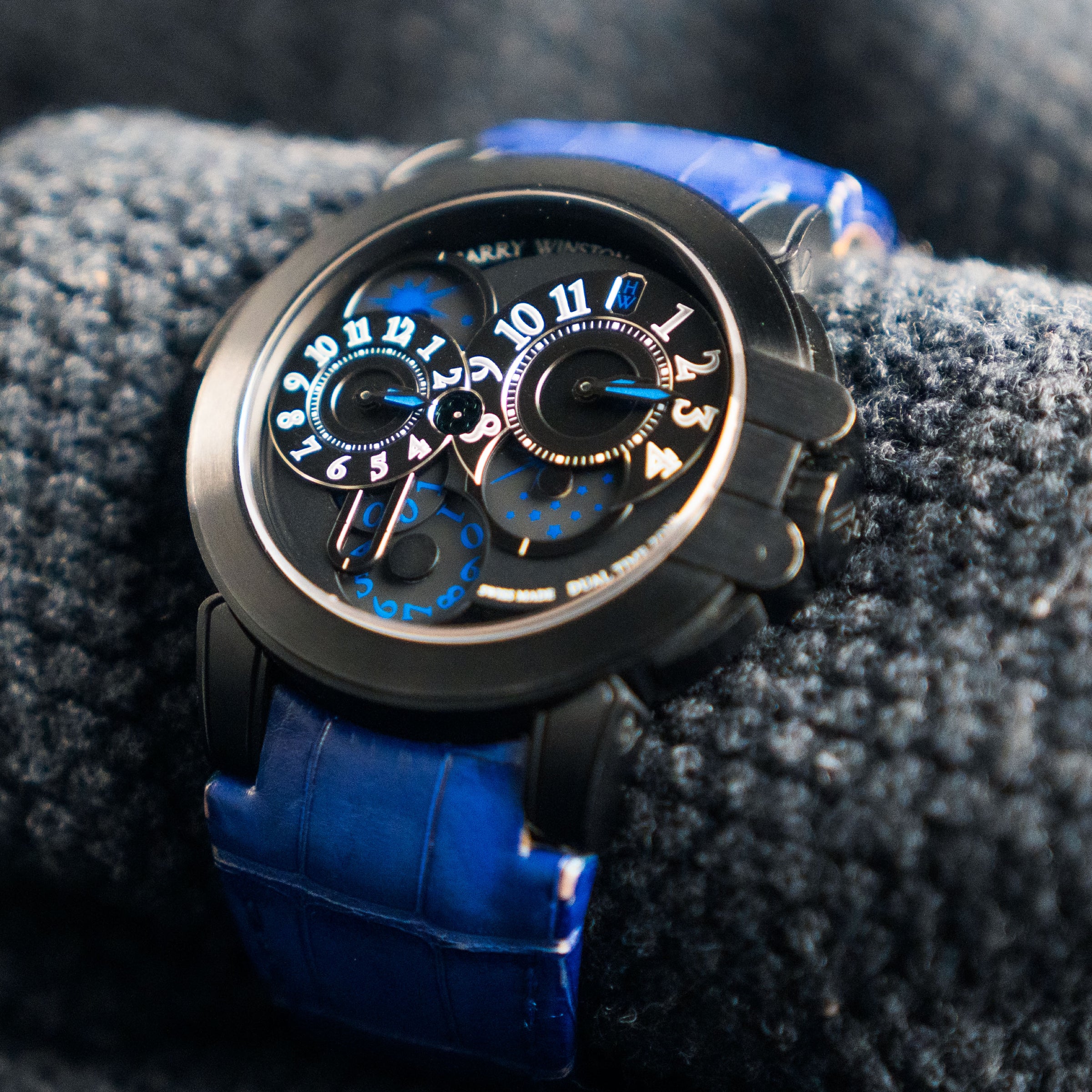 HARRY WINSTON, REF. 400-MATZ44ZK, OCEAN DUAL-TIME ZONE, A LIMITED EDITION STEEL PVD DUAL-TIME