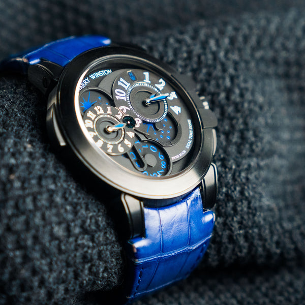 HARRY WINSTON, REF. 400-MATZ44ZK, OCEAN DUAL-TIME ZONE, A LIMITED EDITION STEEL PVD DUAL-TIME