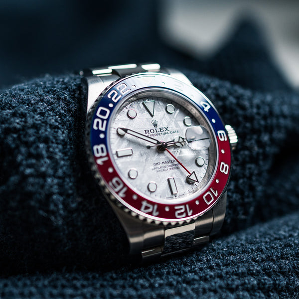 Meteorite Year 2024 Frame Size Art Work Size Reference Number 126719BLRO Model GMT-Master II Bracelet Material White Gold Case Material White Gold Box/Papers Yes Movement Automatic Case Size 40mm