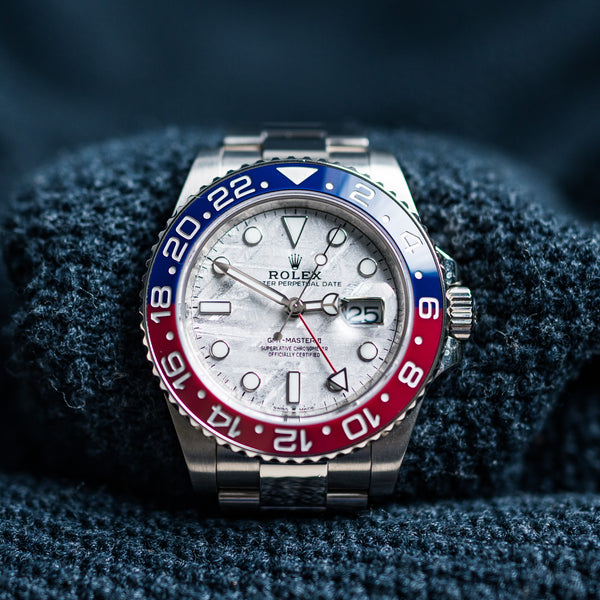 Meteorite Year 2024 Frame Size Art Work Size Reference Number 126719BLRO Model GMT-Master II Bracelet Material White Gold Case Material White Gold Box/Papers Yes Movement Automatic Case Size 40mm