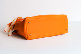 Hermes Kelly 32 With Strap And Twilly Orange Togo