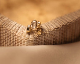 Refined 0.99ct Lab Grown Oval Cut Diamond Stud Earrings in 14k Yellow Gold