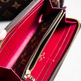 Louis Vuitton Monogram Graceful & Monogram Clemence Wallet Fuchsia Interior