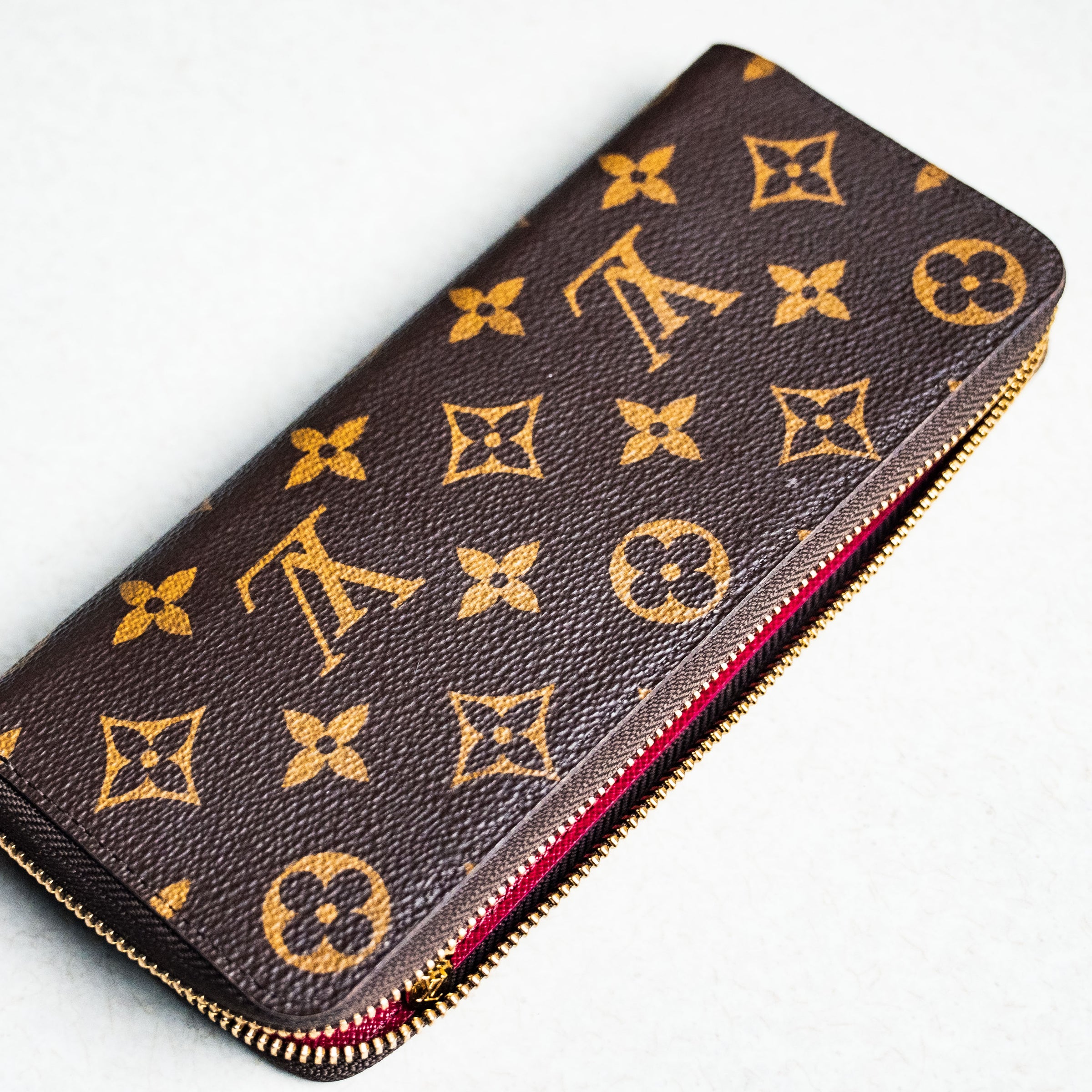 Louis Vuitton Monogram Graceful & Monogram Clemence Wallet Fuchsia Interior