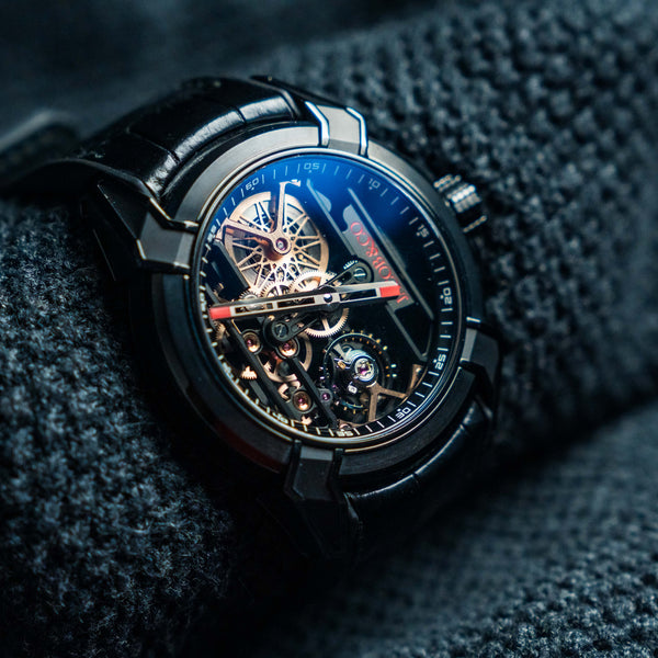 2024 Jacob & Co. Epic X Skeleton EX110.21.AA.AF.A 44mm DLC Titanium Skeletonized Dial Rubber Strap