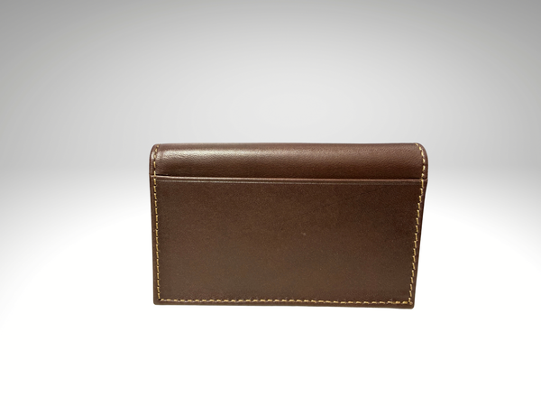 Patek Philippe Brown Leather Cardholder Wallet With Magnetic Closure